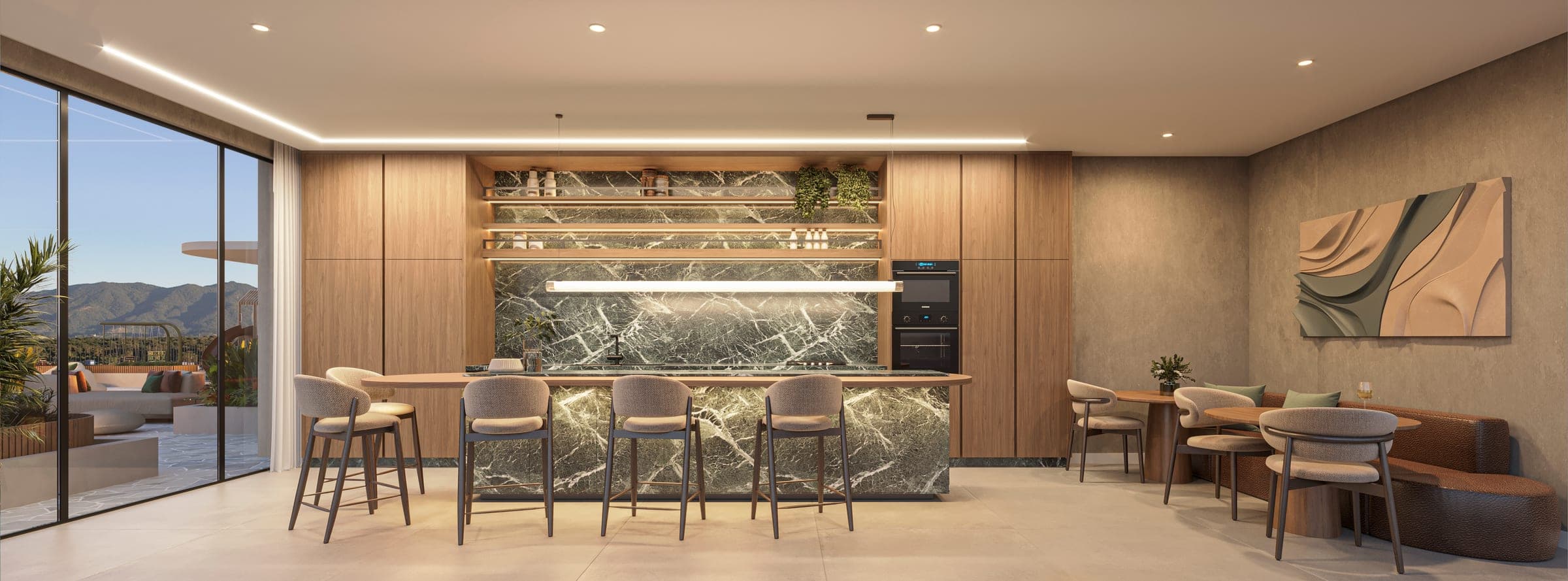 Espaço gourmet interno para receber convidados