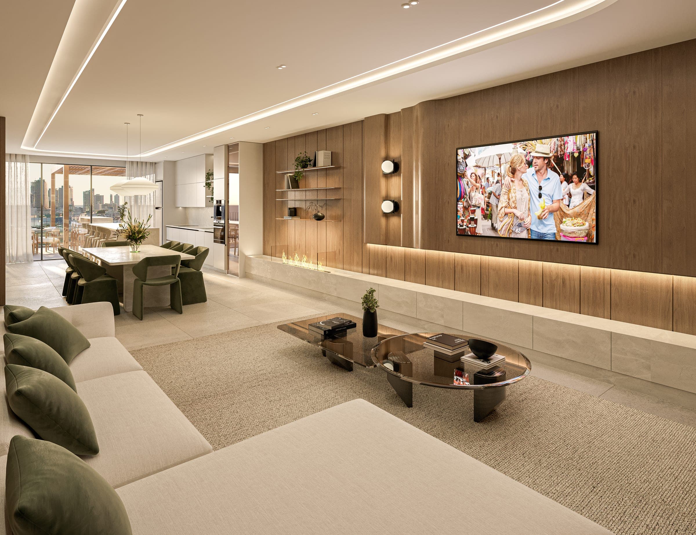 Living decorado de apartamento